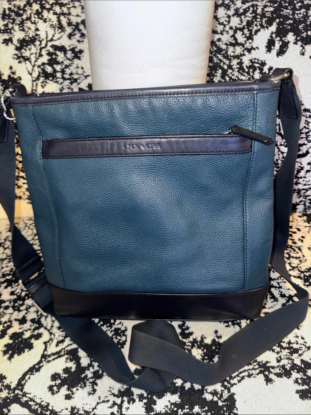 Coach Blue Pebbled Leather Camden Tech